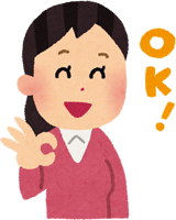 okサインを出す女性