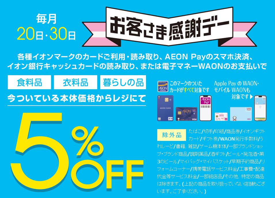 イオンカードのお客様感謝デーのイメージ