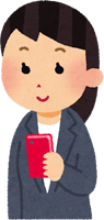 スマホのアプリを操る女性
