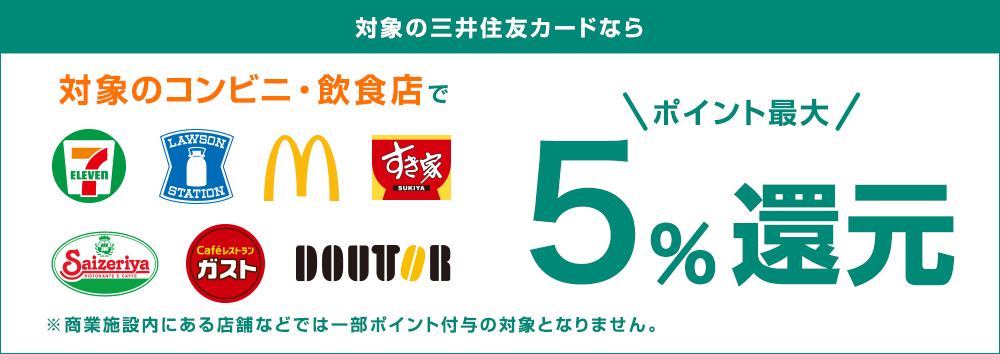 最大5%還元の対象店舗のイメージ
